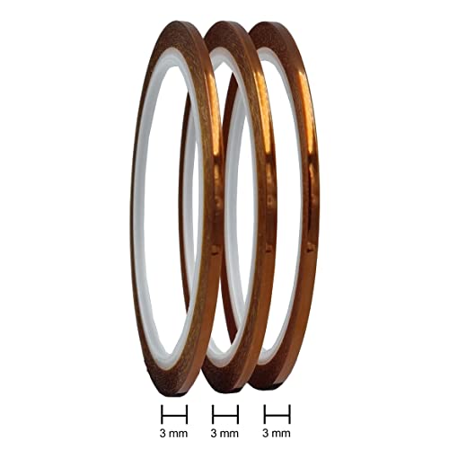 ACIT Polyimid Klebeband, hitzebeständiges klebeband, 3-Rollen-Kit, Hohen Temperaturen, Schweißen und Isolieren von Stromkreisen (3mm x 33m)