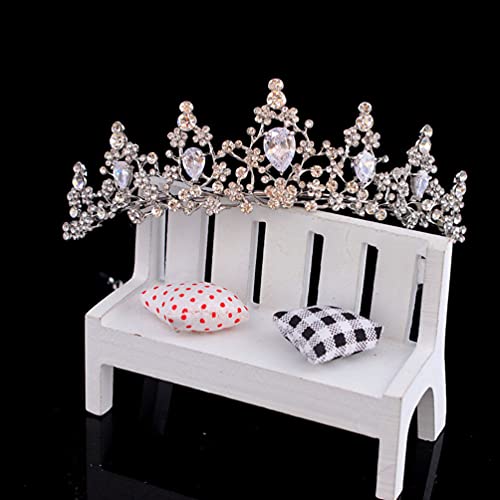 SOLUSTRE Tiara De Cristal Coroa De Prata Headband Strass Headpiece Para Noiva Nupcial Casamento Prin