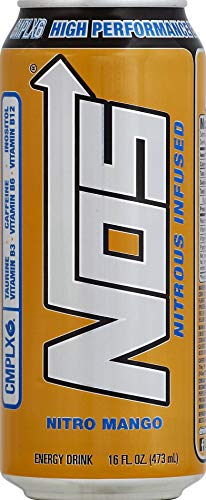 NOS High Performance Energy Drink - Nitro Mango - 16fl.oz. (Nitro Mango, 12 pack)