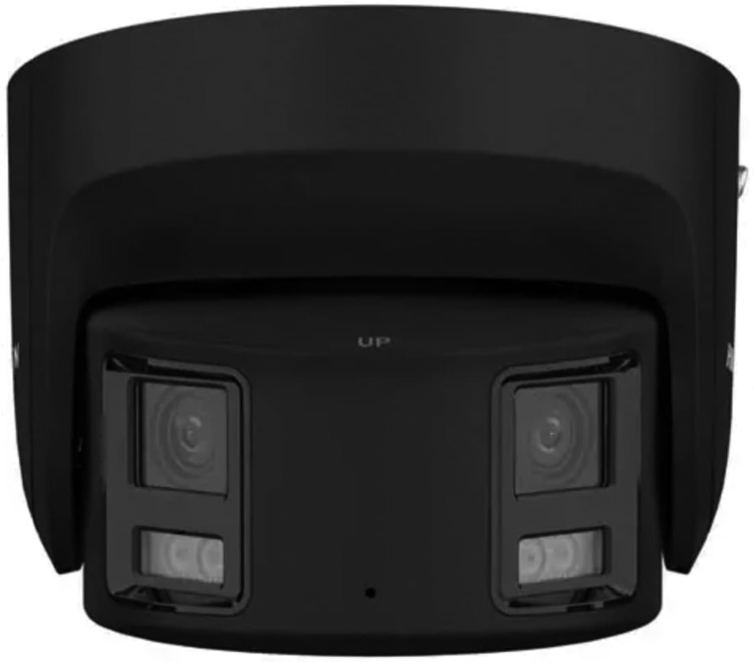 DS-2CD2387G2P-LSU/SL 4K 8MP 180° Dual Lens Panoramic Ultra Wide Angle Dome IP Camera, Color-Vu, 98ft Full Color Night Vision, WDR, Two Way Audio, ONLY Compatible with Enterprise Series NVR, Black