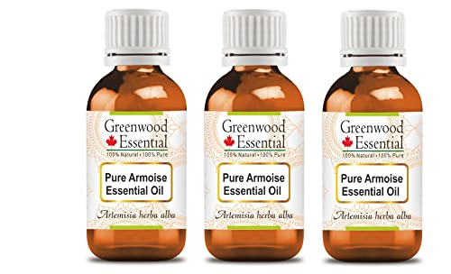 Huile essentielle d'armoise pure Artemisia herba alba pour diffuseur - Lot de 3 x 100ml