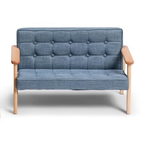 HeartTrend 子供部屋 木製 ベビー 幼稚園 かわいい 読書コーナー 写真 小さなソファ ベビースツール トレーニングクラスシート ミニソファーシートソファー 1/2人掛け ファブリック 肘掛け付き 天然木脚 一人暮らし シンプル 北欧 ナチュラル