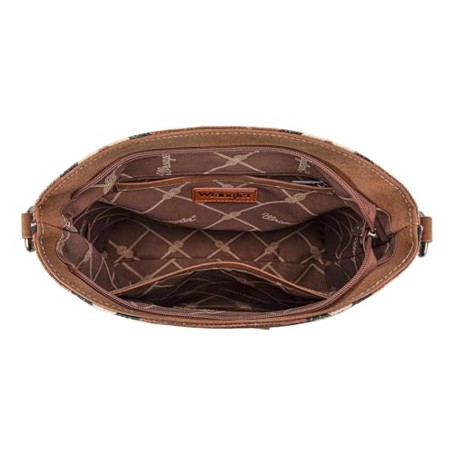 Image of Wrangler Western Hobo Bag for Women Aztec Canvas Shoulder Bag with Wide Strap