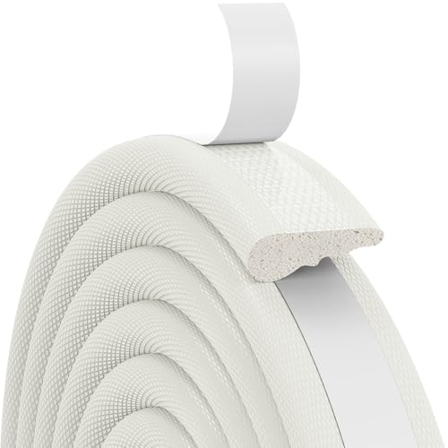vsshe Joint Fenetre Isolation, 5m Joint Fenêtre et Porte de Mousse Adhésive, Bande Caoutchouc Antichoc, Boudin PVC Cadre Porte,Isolation du bruit et Froid, pour Joint porte entree, Fenetre (Blanc)