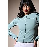Leriya-Fashion-tops-for-women-Stretchable-Ribbed-Frilly-Lacing-On-Border-Stitched-tshirts-for-women-short-tops-for-girls-Ideal-for-Casual-Office-Wear-for-Ladies