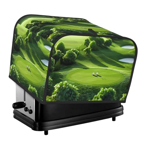 Copertura per tostapane a quattro fette con stampa campo da golf per piccoli elettrodomestici da cucina, protezione per impronte digitali