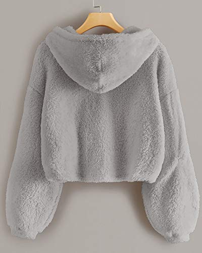 GAMISOTE Kids Girl's Fuzzy Hoodies Warm Loose Button Down Pullover Sherpa Jacket Top2