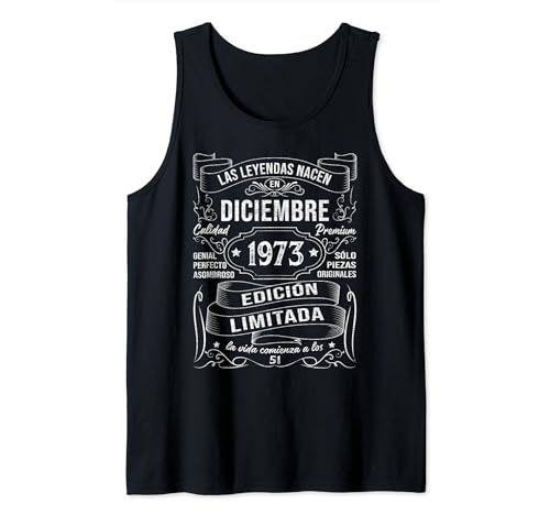 Las Leyendas Nacen Diciembre 1973 Regalo 51 Años Cumpleaños Camiseta sin Mangas