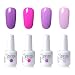 Elite99 Soak Off Gel Nail Polish Set UV LED Nail Art Kit 4 Colors with 20pcs Nail Polilsh Remover Wraps as Gift