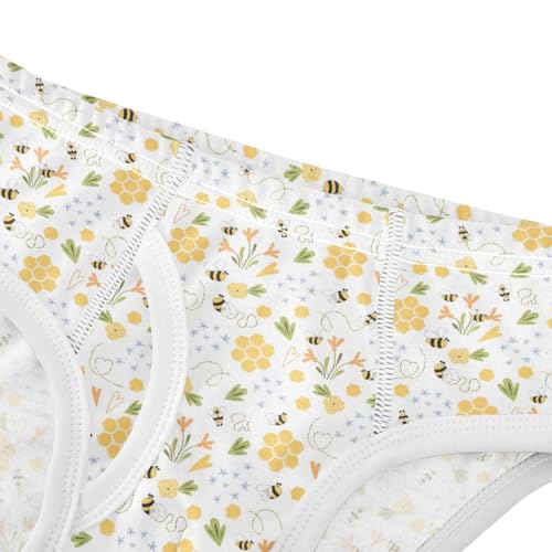 Boys' Exclusive Briefs Toddler Underwear 95% Combed Cotton Boxerbriefs 2T Bee and Flower Pattern 434