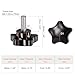 HARFINGTON 4pcs Star Clamping Knobs M8 x 20mm Metric Male Thread 39mm Large Plastic 5-Star Head Hand Tightening Thumb Screw Jig Knob Handle, Black
