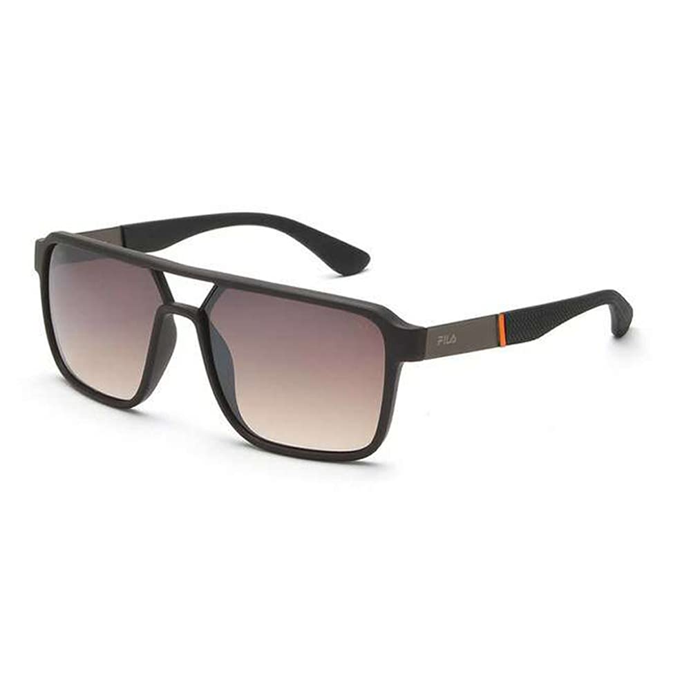 FILA Gafas de sol | 100% protegidos contra los rayos UV | Gradiente | Borde completo | Cuadrado | Hombre | Ancho | Montura de policarbonato marrón mate | Gafas de policarbonato FM degradado marrón
