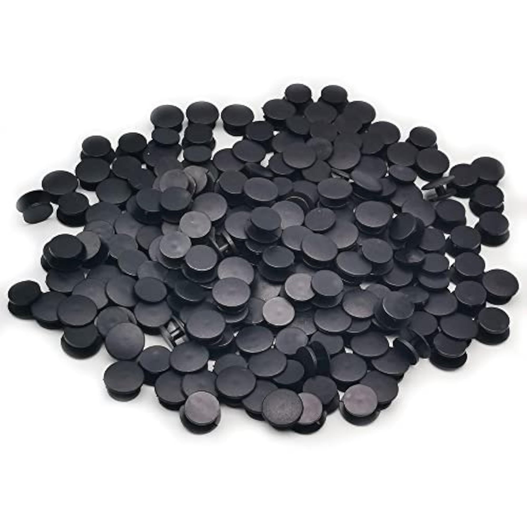 200pcs Plastic Button Black Buckle Charm Backs for DIY Crafts