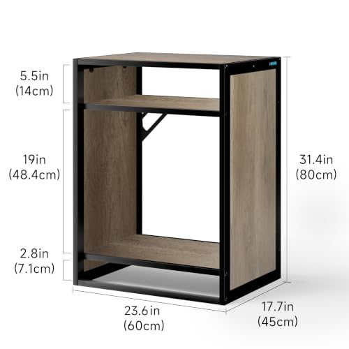 Image of LANDEN Metal Aquarium Cabinet 30 Gallon Fish Tank Stand, Beige Oak