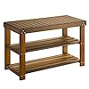 Pipishell Bamboo Shoe Rack Bench, 3-Tier Sturdy Shoe Organizer, Storage Shoe Shelf, Holds up to 300lbs for Entryway…