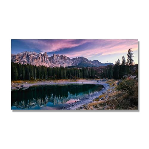 Tableau montagne pour mur vide impression sur toile paysage forest glow reflection 14