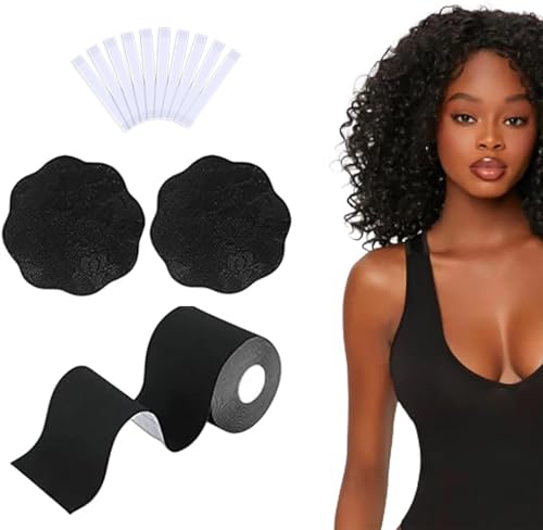 Image of Boob Tape Boobtape, 3 inch Extra Wide Bob Tape for Large Breasts, breast tape, Breast Petal Adhesive Bra
