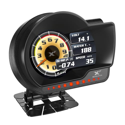 Lufi XF OBD2 gague Display, Boost Gauge, Water Temperature Meter, Vehicle Electronic Combination Instrument Cluster, not Suitable for Pure Electric Vehicles