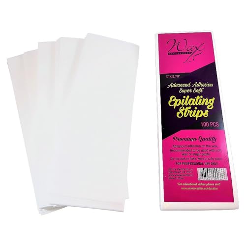 Waxness Tiras de fieltro de calidad premium, 100 unidades para la depilación con cera caliente y pasta de azúcar, alta fuerza de adhesión para depilación con cera y azúcar, tiras grandes no tejidas