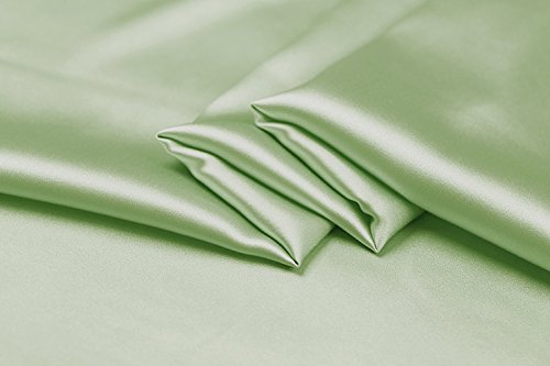 100% Pure Mulberry Silk Fabric 19mm 118" Wide Width Charmeuse Stain Silk for Bedding Wedding DIY Sold by Yard or by Half a Yard (Green, Sold by The Yard)