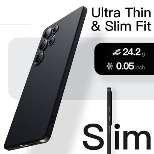 Image of JETech Slim Cover Case for Samsung Galaxy S25 Ultra 5G with Camera Lens Full Protection, Ultra-Thin Lightweight Matte Finish Minimalist Protective Phone Cover (Titanium Black)