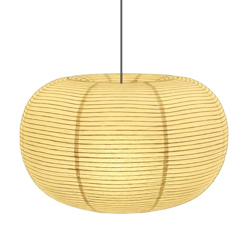 Hytsoeee(19.69Inch) Large Paper Lantern, Beige Apple Lamp Shade, Bohemian Style Lantern Pendant Light Shade, Suitable for Indoor Ceiling Decor (19.69)