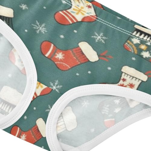 Girls' Sport Panties Organic Underpants for Kid Christmas Stockings with Snowflakes Pattern4