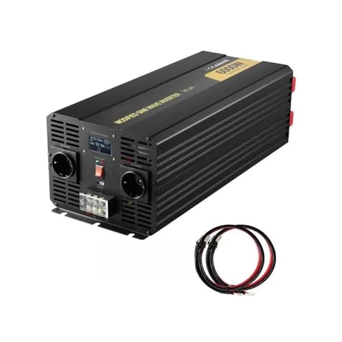 Inversor Inversor Onda Sinusoidal Modificada 6000 W para Autocaravanas Camiones Barcos Viajes Convertidor Potencia con Pantalla LCD Control Remoto