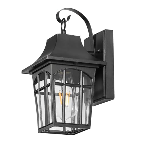 Outdoor Lights Fixture Wall Mount for Garage Patio Front Porch Doorway Entryway Courtyard, Waterproof Exterior Wall Lights with Clear Glass,Waterproof Outside Wall Lantern Lamp for House