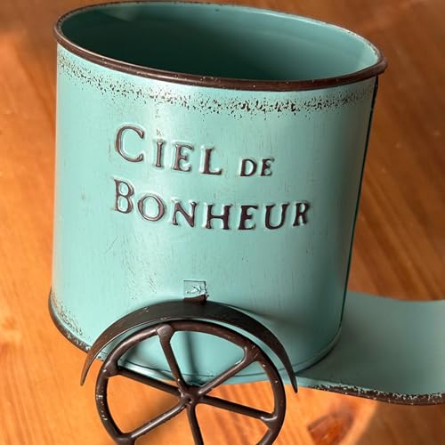 Seau à fleurs rétro en fer pour balcon fleuri et terrasse ombragée - 8