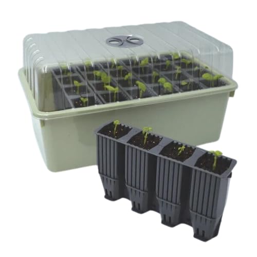 – Garland 28 Cell Deep-Root Success Kit – 12 cm Deep Root Trainer Seed Tray & Ventilated Propagator Lid – Split-Cell Design for Beans, Sweet Peas, Vegetables & Cuttings, Recycled UK Plastic Set of 1