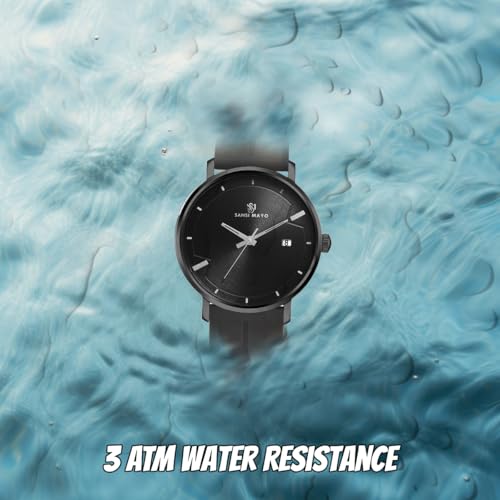 Image of Analog Watch for Men with Silicone Band | Magnetic Lock Strap | Japanese Quartz Movement | Water Resistant | Formal & Casual Wristwatch Gift