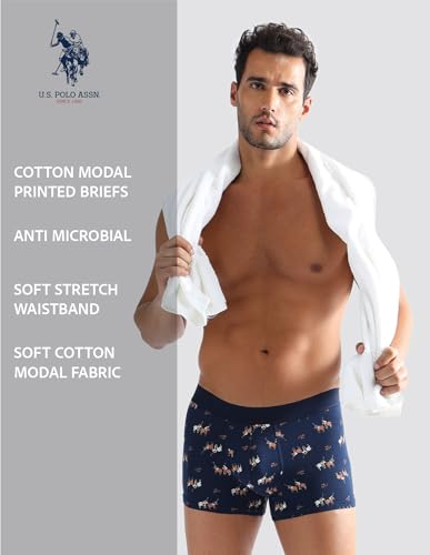 Image of U.S. Polo ASSN. Men PT005 Cotton Modal Printed Premium Underwear Trunks -Pack of 1