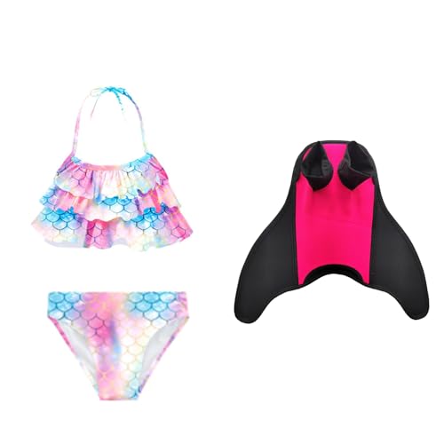 Girls Swimsuit Pants and Monofin Fish Swimming for Bikini Novelty Sets 4Pcs