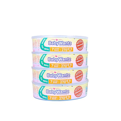 Image of Premium Diaper Pail Refill Bags Compatible with Diaper Genie Pails - 4 Pack - Holds up to 1080 Newborn Diapers