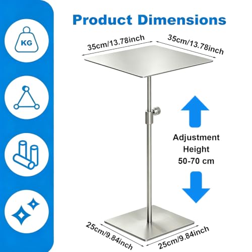 Mesa de sofá de espacio pequeño de metal cepillado con escritorio de comedor de altura ajustable 4