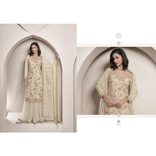 New Indian/Pakistani Designer Georgette Party Wear Anarkali Suit Sharara StyleDesigner4