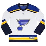 Fanatics Youth St. Louis Blues Away Replica Jersey NHL Licensed Hockey Jersey Size S/M Ages 8-12 Years, Small-Medium, White