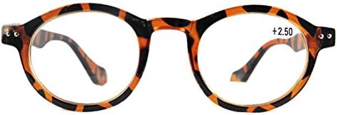 Circleperson Reading glasses Reader vintage round geek style spring hinges (Tortoise, 2.5)