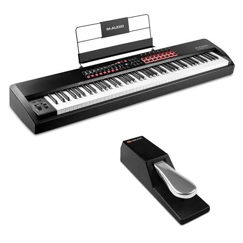 M-AUDIO Hammer 88 Pro MIDI Controller Bundle with M-AUDIO SP-2 Sustain Pedal for Studio Recording, Music Production, Podcasting, Streaming