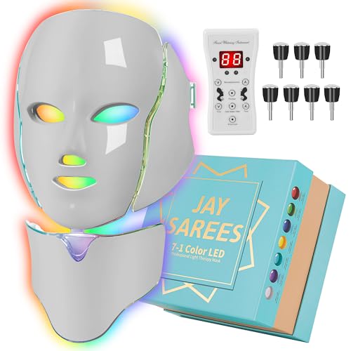 Red-Light-Therapy-for-Face, 7-1 Colors Led Face Mask Light Therapy, Facial Skin Care Mask, Birthday,...