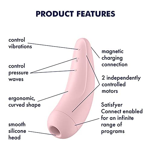Satisfyer - Oplaadbare Curvy 2 Connect App Air Pulse Stimulator met 11 vibratiestanden Roze - Afbeelding 4
