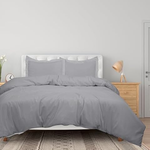 Royale Linens Silver Queen Duvet Cover Set Cover
