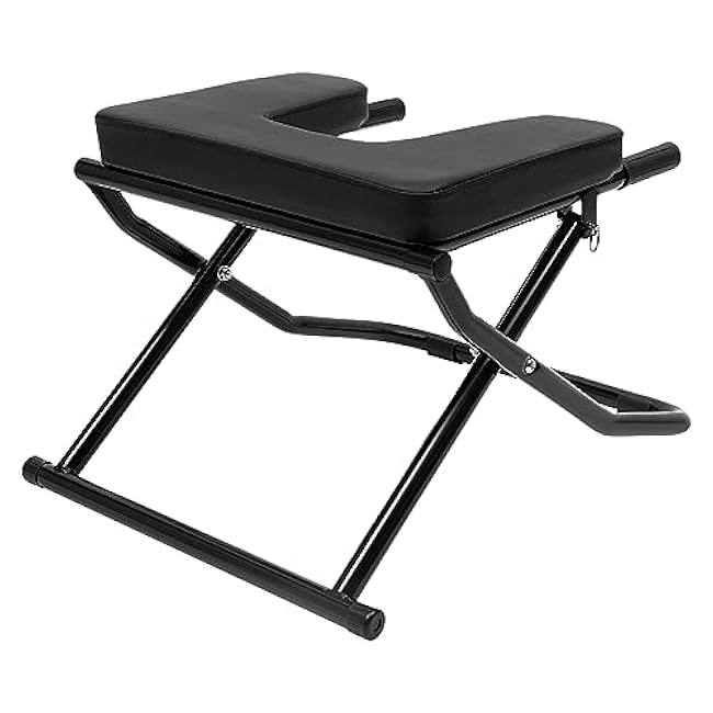 Foldable Yoga Headstand Bench, Yoga Inversion Chair with PU Pads, Relieve Stress & Digestion and Strength Training, Ideal for Home Workout Fitness Gym