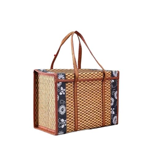Panier de rangement pour vêtements grande capacité L 40 cm en tissu tressé avec poignée