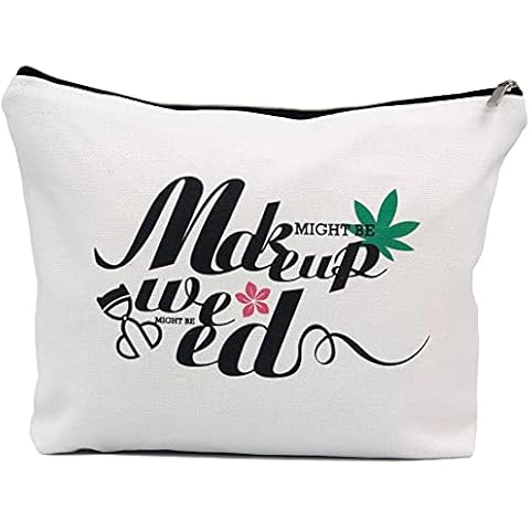Funny Leaf Makeup Bag Gift for Women Best Friends Sister Teens Girls Makeup Zipper Pouch Bag Cosmetic Travel Accessories Bag Toiletry Case Gifts… Cover