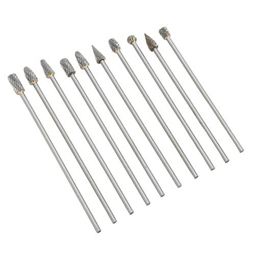 Set de 10 fresas rotativas de carburo de doble corte miniatura 2