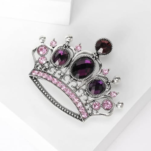 Image of Rhinestone Brooch Pin for Women Elegant Crystal Flower Bouquet Brooches Lapel Pin Wedding Party Dress Accessories for Wife Mom Birthday Gifts