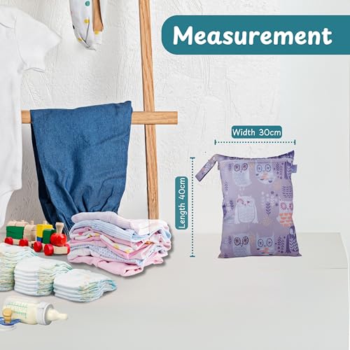Image of Chic Buddy Waterproof Wet Bag, Swimming Bag for Kids and Adults - Reusable Dry Bag for Travel, Beach, Pool, Gym, Diapers, Wet Swimsuits, Toiletries (Modern Rustic, 30x40cm,Single Compartment)
