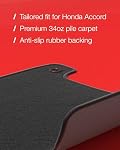 Tapis d'étage pour Honda Accord 2018 2019 2020 2021 2022 Sedan X - Sur mesure 3D Fit - Avant & Ensemble arrière de 4 - Caoutchouc antidérapant - 30oz Tapis lourd - Tapis de sol pour voitures tout temps